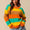 Multi Color Stripe Sweater with Ribbed Detail
