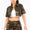 American Bazi Full Size Camouflage Short Sleeve Cropped Jacket