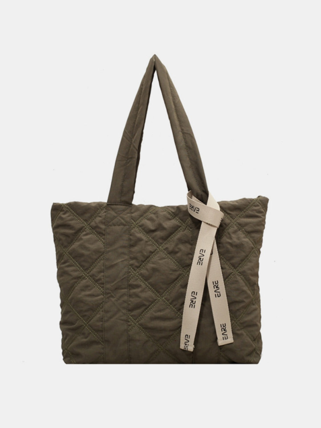 Quilted Nylon Large Tote Bag