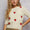 Round Neck Strawberry Patch Sweater with Shirring Shoulder