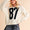 Aemi+Co Contrast Number Cable Knit Drop Shoulder Sweater