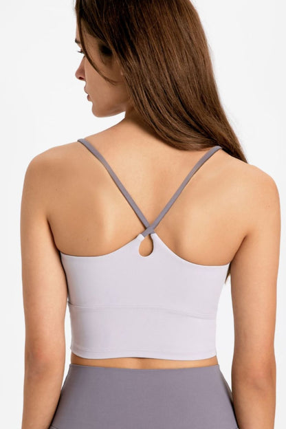 Millennia Crisscross Back Scoop Neck Sports Cami