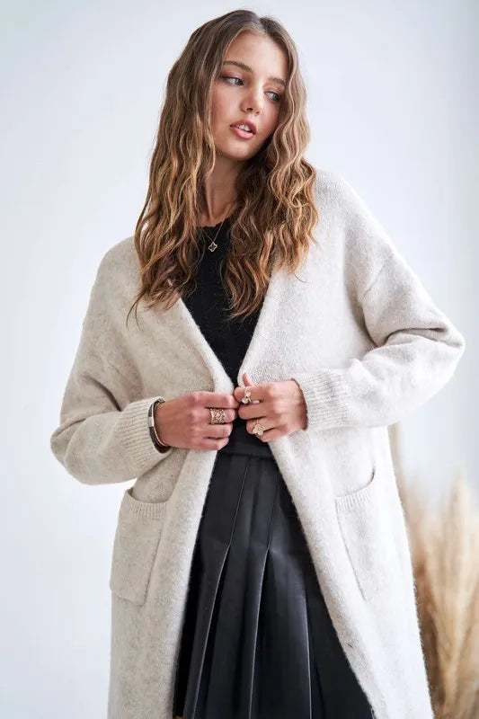 tow tone sweater open cardigan