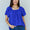 Ninexis Keep Me Close Square Neck Short Sleeve Blouse in Royal