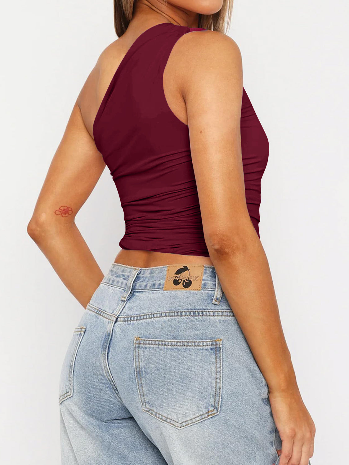 Mandy Ruched One Shoulder Tank