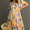 Abstract Print Flutter Sleeve Frill Tiered Midi Dress Plus Size
