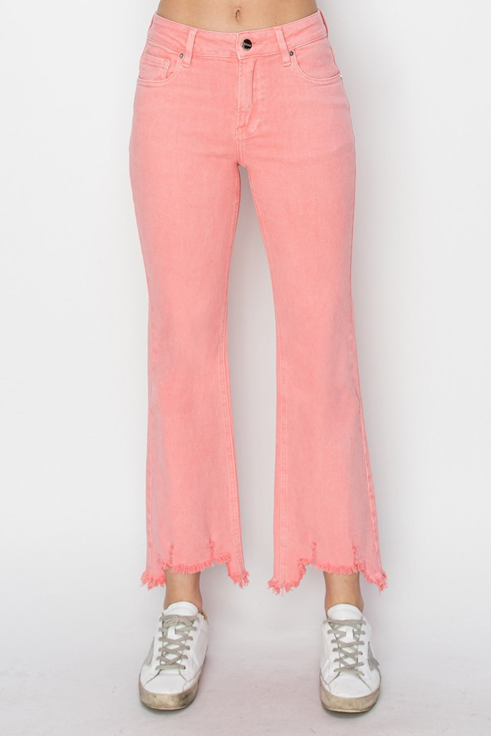 Raw Hem Bootcut Jeans with Pockets