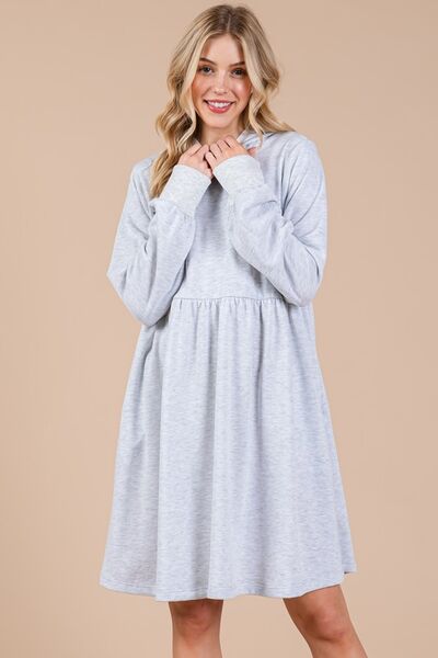 Long Sleeve Hooded Sweatshirt Dress