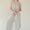 Davi & Dani Drawstring Hem Round Neck Tank and Pants Set