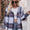 Mandy Plaid Dropped Shoulder Hooded Jacket