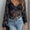 Perfee Lace V-Neck Long Sleeve Bodysuit