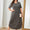 Plus Size Pocketed V-Neck Short Sleeve Lounge Dress