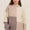 VERY J Color Block Mock Neck Drop Shoulder Sweater