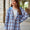 Mandy Plaid Long Sleeve Hooded Jacket