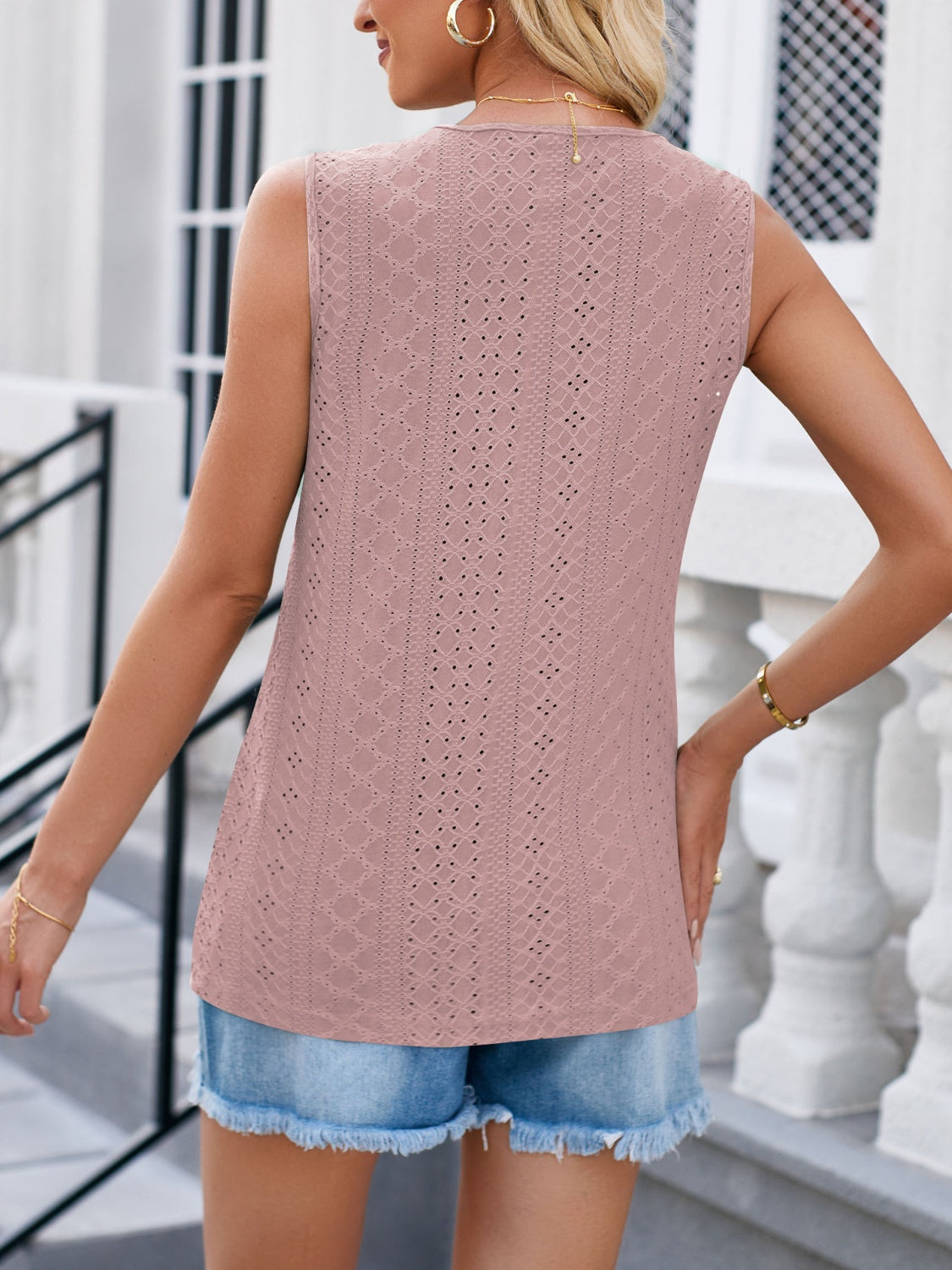 Lovelet Eyelet V-Neck Tank