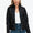 Snobbish Faux Leather Zip Up Mock Neck Jacket