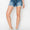 RISEN High Rise Raw Hem Distressed Denim Shorts