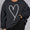 Plus Size Heart Ribbed Round Neck Sweatshirt