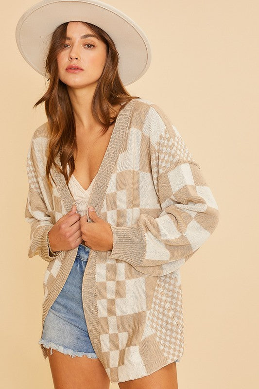 Chickened Open Front Drop Shoulder Cardigan