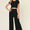 Double Take Full Size Round Neck Top and Pants Set