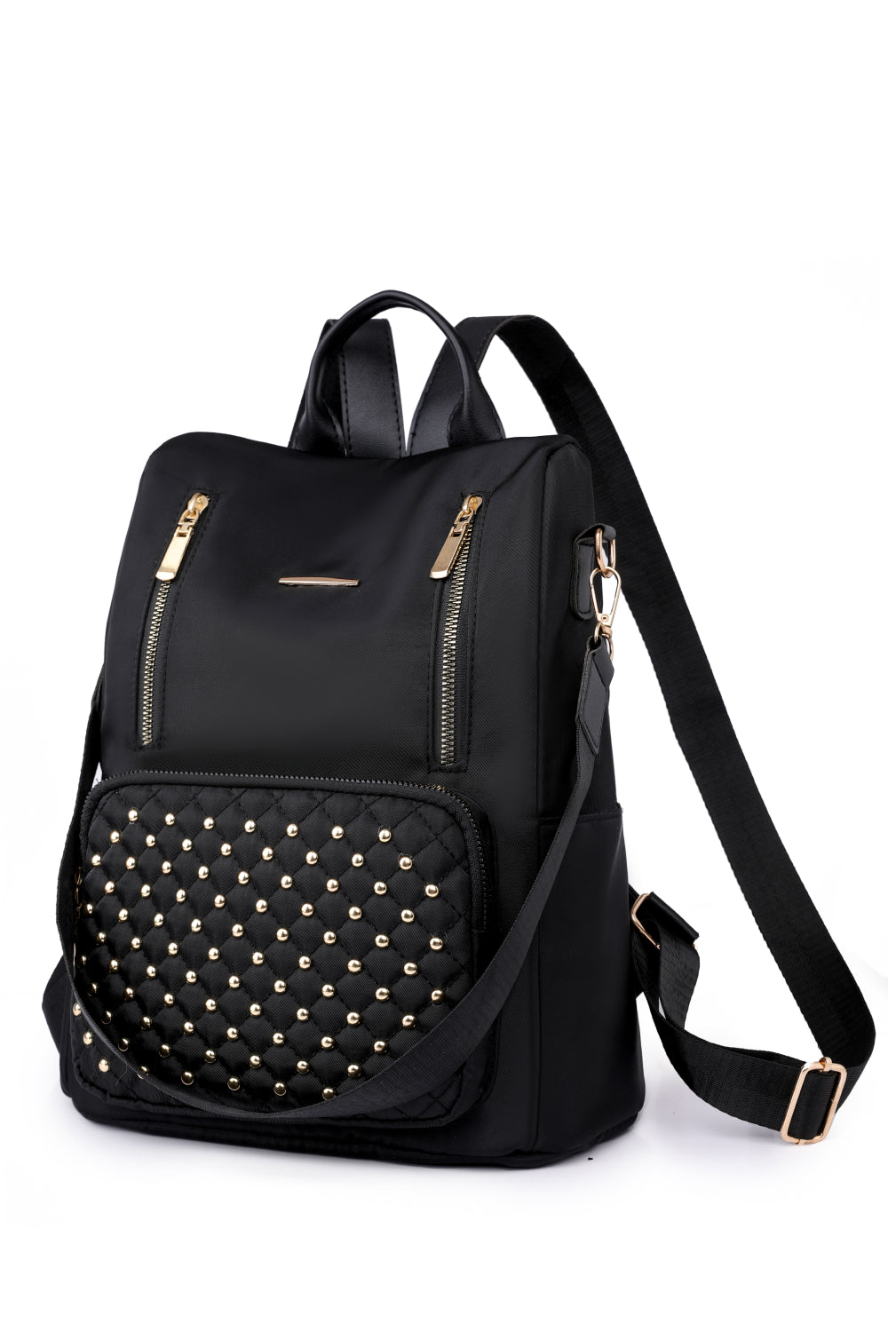 Zipper Pocket Beaded Backpack