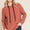 BOMBOM Contrast Drawstring Drop Shoulder Knit Hoodie