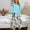 Round Neck Top and Printed Pants Lounge Set