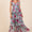 Layered Floral Sweetheart Neck Maxi Dress