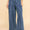 Davi & Dani Drawstring Hem Wide Leg Mid Rise Jeans