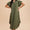 Mineral Washed Button Down Puff Sleeve Shirt Dress