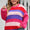 Plus Size Color Block Pom-Pom Trim Sweater