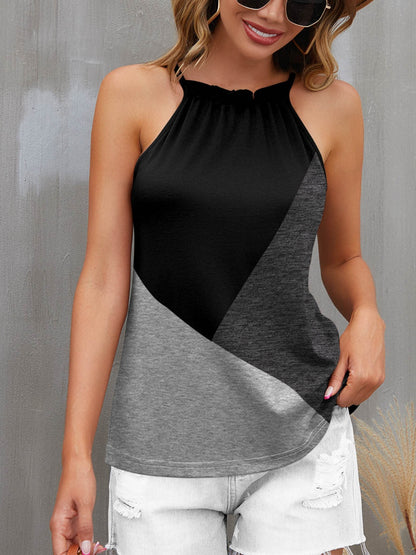 FAM-FAM Color Block Grecian Neck Cami