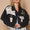 POL Crochet Patch Embroidered Button Up Jacket