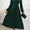 Perfee Pleated Round Neck Long Sleeve Midi Dress