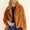 Davi & Dani Fuzzy Zip Up Collared Neck Jacket