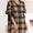 FAM-FAM Button Up Plaid Long Sleeve Shirt Dress