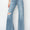 RISEN Mid Rise Button Fly Wide Leg Jeans