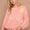 POL Crochet Flower Round Neck Dropped Shoulder Sweater
