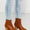 MMShoes Watertower Town Faux Leather Western Ankle Boots in Ochre