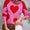 Angel Wings Contrast Heart Dropped Shoulder Long Sleeve Sweater