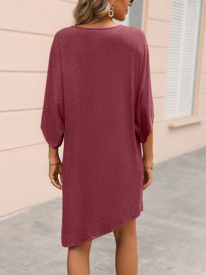 Ivy Lane Round Neck Three-Quarter Sleeve Tee Dress