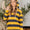 Full Size Drawstring Striped Long Sleeve Hoodie