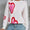 Angel Wings Heart Round Neck Long Sleeve Sweater