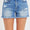 RISEN Full Size High Rise Distressed Raw Hem Denim Shorts