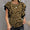 FAM-FAM Leopard Round Neck Flounce Sleeve Blouse