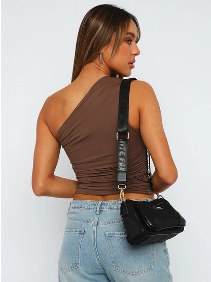 Mandy Ruched One Shoulder Tank