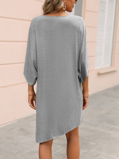 Ivy Lane Round Neck Three-Quarter Sleeve Tee Dress