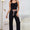 Contrast Trim Cropped Cami and Pants Loungewear Set