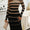 Devine Color Block Round Neck Long Sleeve Midi Dress