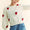 Davi & Dani Crochet Strawberry Round Neck Sweater